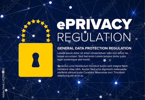 European ePrivacy epr concept flyer template illustration