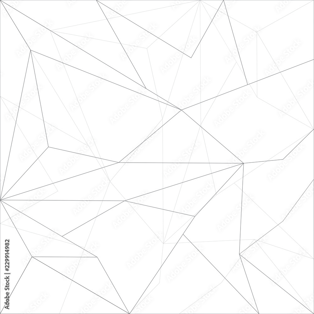 Wireframe polygonal abstract mesh.  Vector Polygon which consist of triangles. Geometric background in Origami or network style. 
