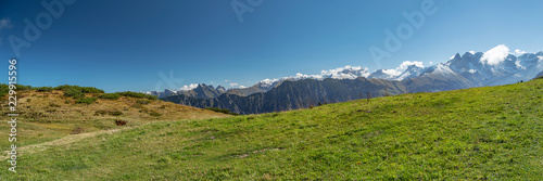 Panorama of Alps at Hiking trail from Schlappold-Lake to Soellereck at Bavaria / Germany © Manninx
