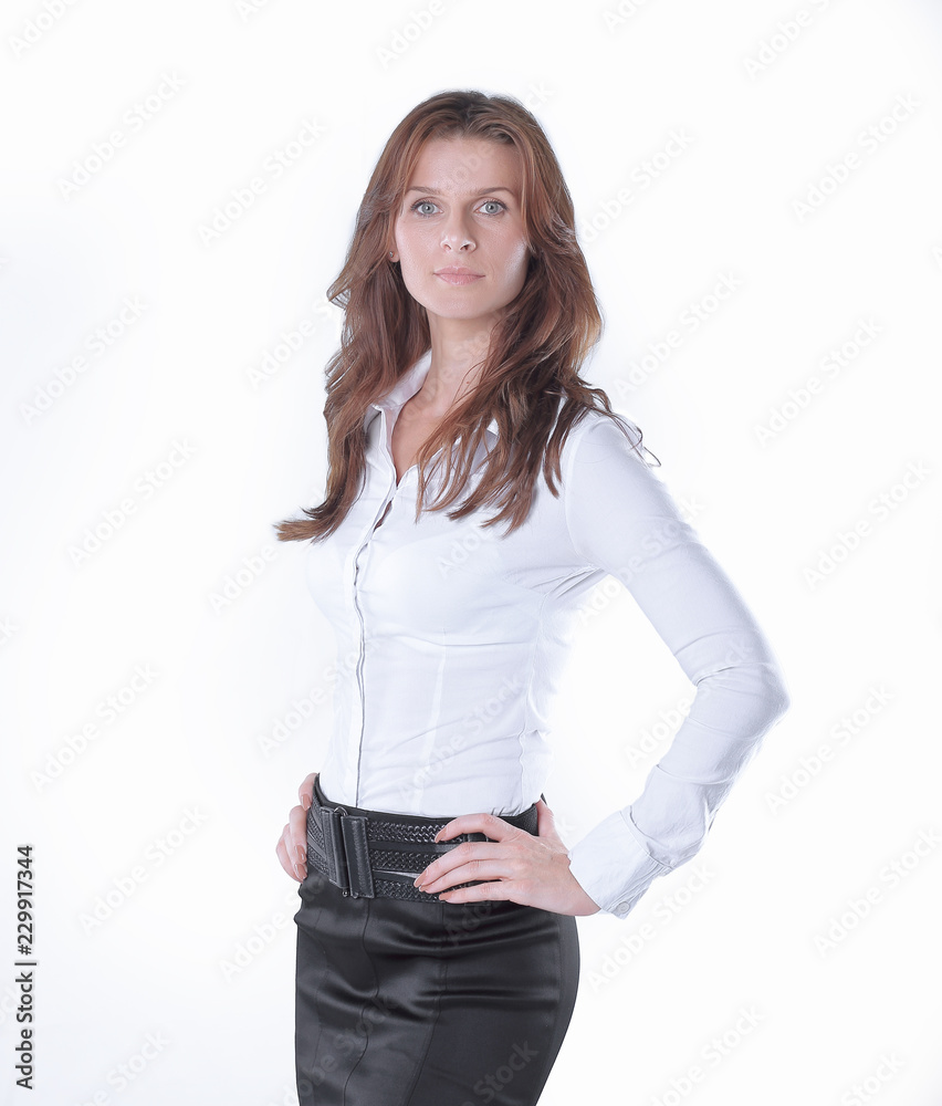 confident young business woman isolated on white background confident young business woman isolated on white background