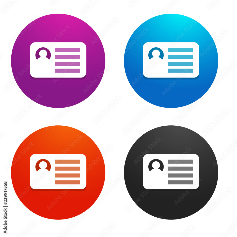 ID icons in various colors ID icons in various colors
