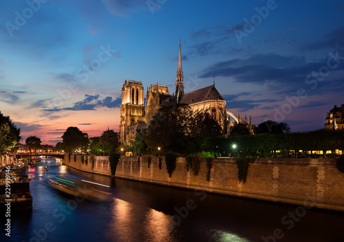 Notre Dame in evening