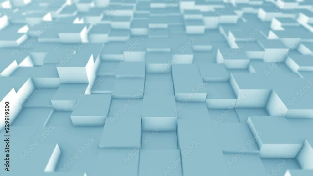 Blue Cubes Background Random Motion. 3D animation loop 4k Blue Cubes Background Random Motion. 3D animation loop 4k