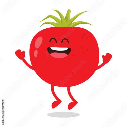 Cute red ripe funny tomato