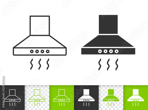 Cooker Hood simple black line vector icon