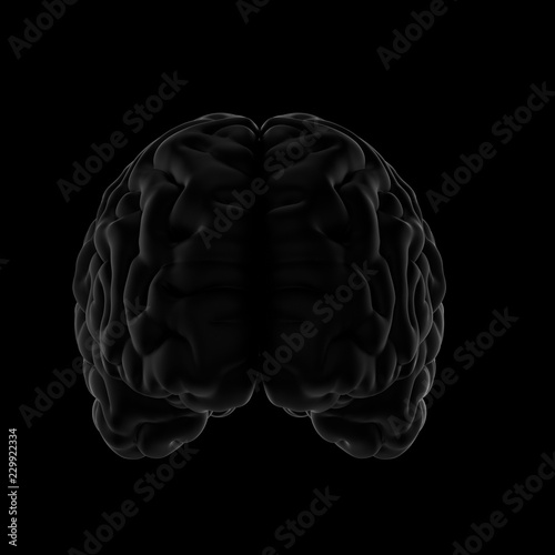 3D Illustration of human brain. Black background
