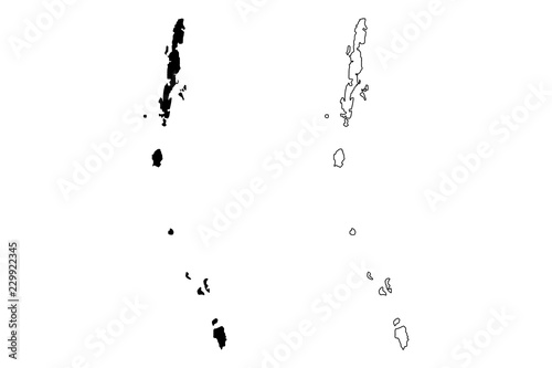 Andaman and Nicobar Islands (States and union territories of India, Federated states, Republic of India) map vector illustration, scribble sketch Andaman and Nicobar Islands map