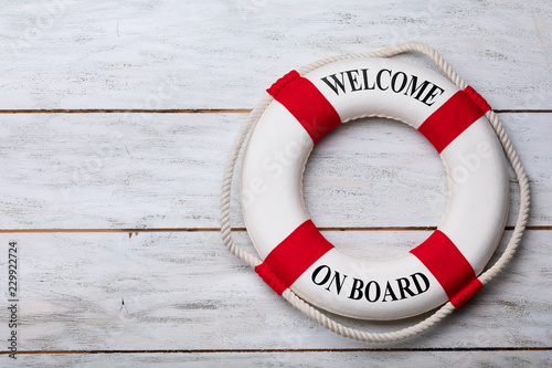 Welcome Onboard Text On Lifebuoy