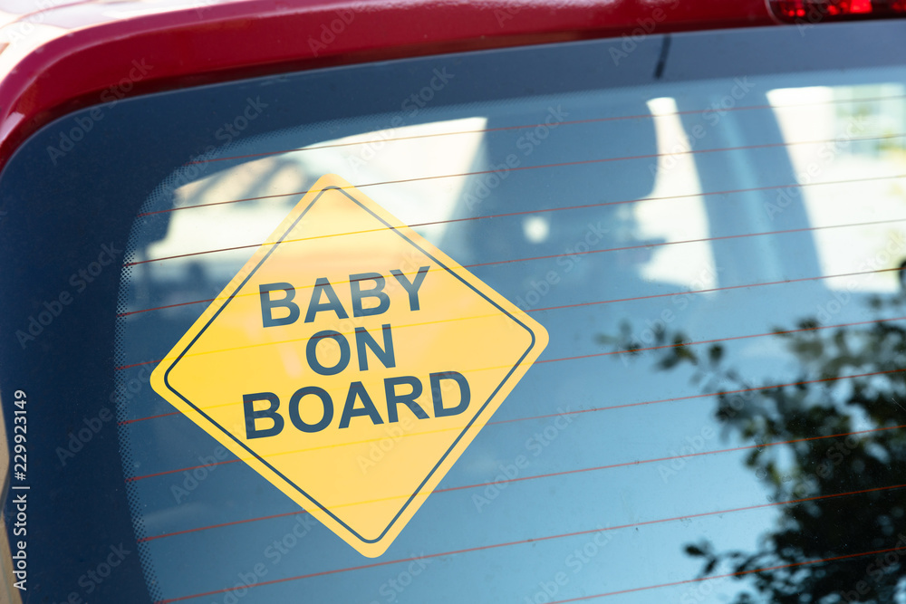 Baby On Board Sticker On Car Back Window Baby On Board Sticker On Car Back Window
