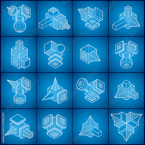 Vector abstract shapes collection.
