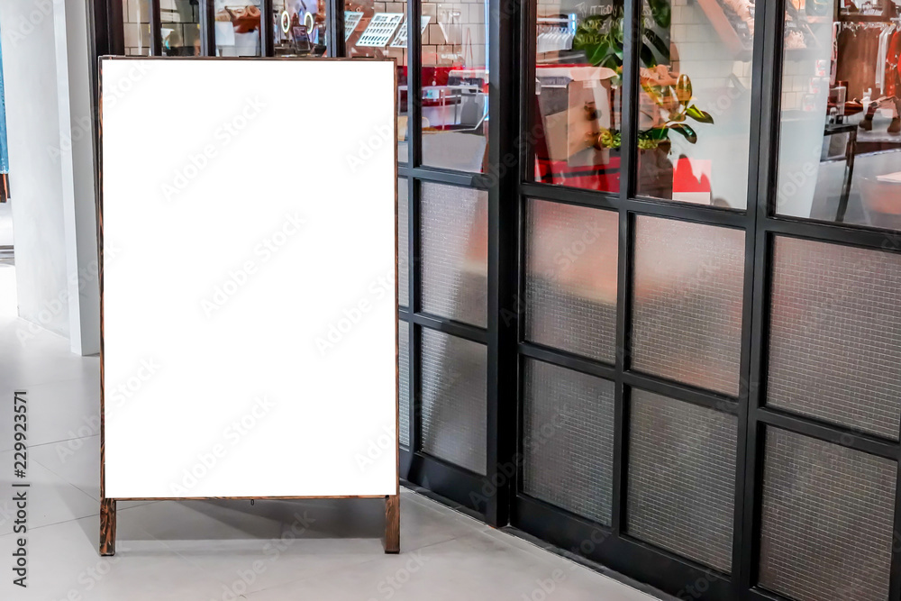 blank poster display mockup template,empty billboard display in front