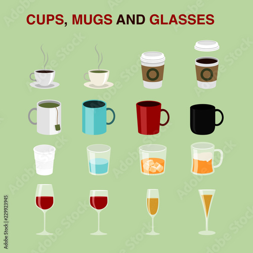 Cups  Mugs and Glasses Illustrations Collection
