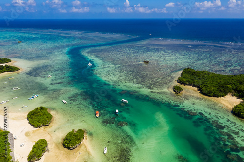 Aerial veiw of Kabira Bay in ishigaki island photo