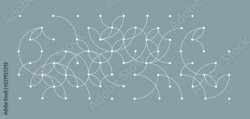 Vector curves and dots background line illustration