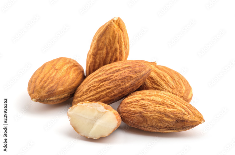Almonds isolated on white background Almonds isolated on white background
