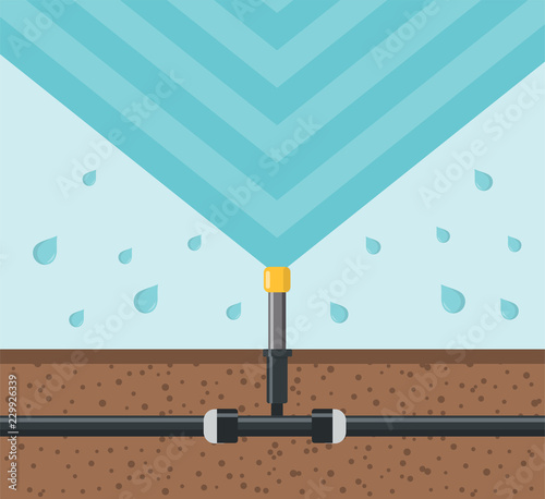 Bewässerung Sprinkler Flat Design Icon