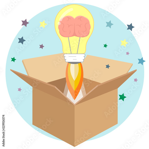 Idee Symbol  Flat Design Icon isoliert auf weißem Hintergrund