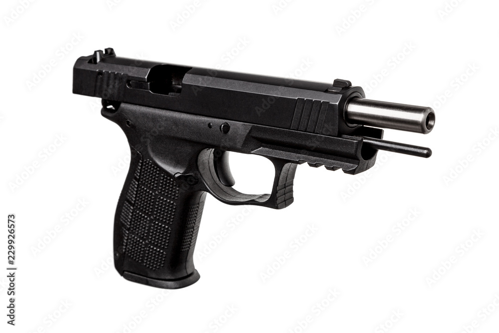 black gun pistol isolated on white black gun pistol isolated on white