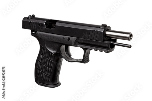 black gun pistol isolated on white