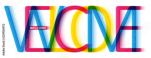 "WELCOME" overlapping letters vector icon