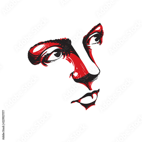 Facial expression, hand-dra...