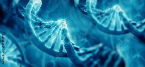 Concept of biochemistry with dna molecule photo