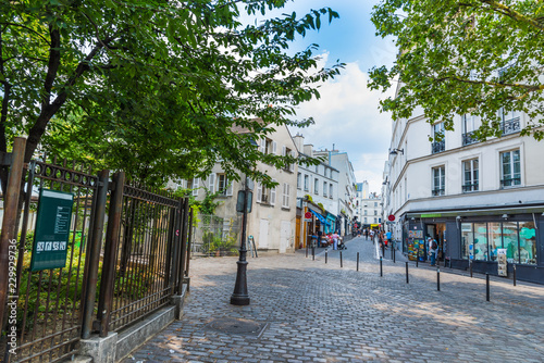 Abesses square in Montmartre neighborhood photo