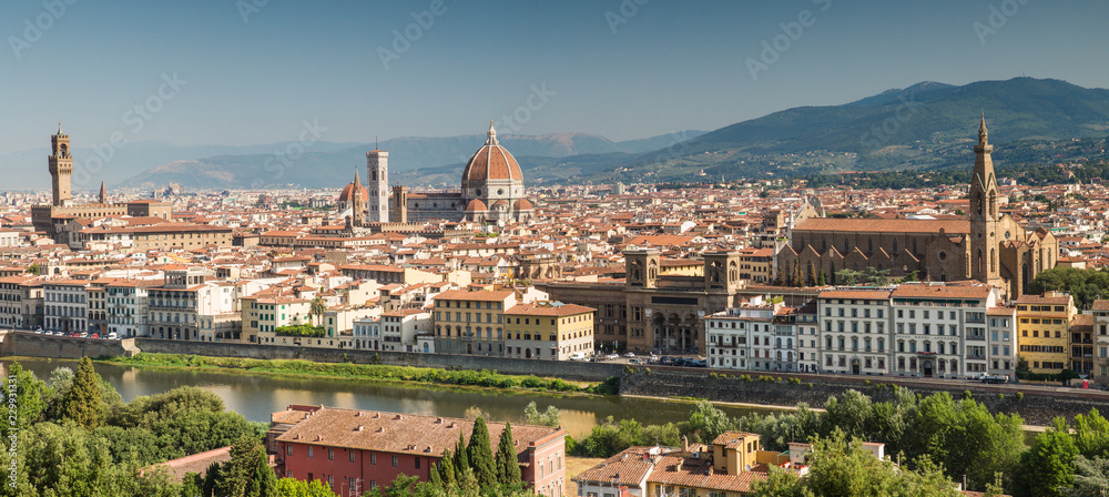 Panoramic view of the beautiful city of Florence in Tuscany, Italy