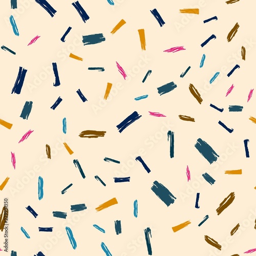 Abstract grungy bright color brushstrokes seamless pattern