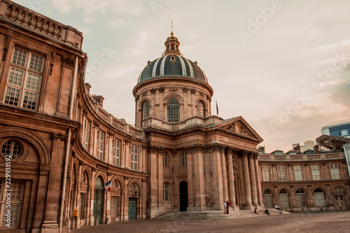 Beautiful view of the Mazarini Library in Paris. Paris architecture photo