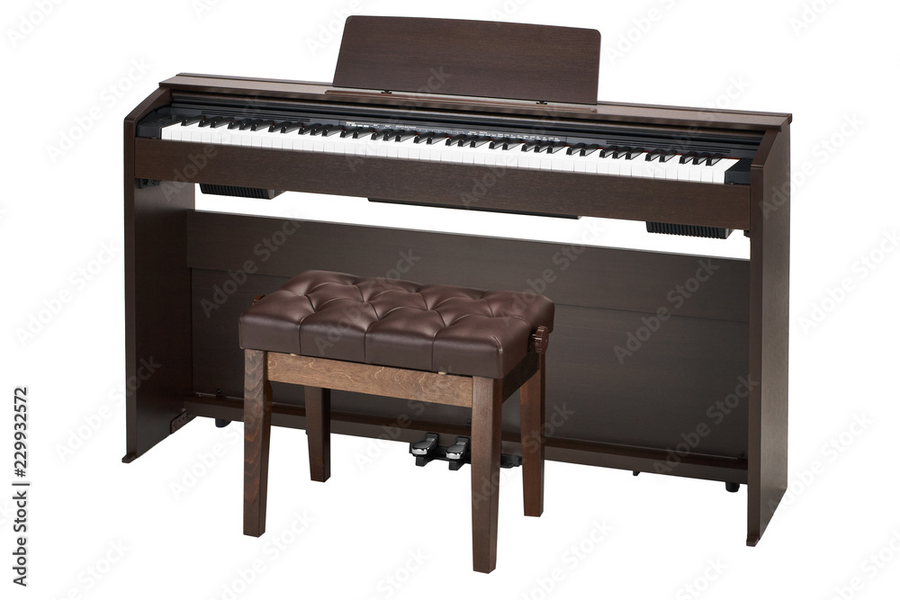 brown piano and banquet isolated brown piano and banquet isolated