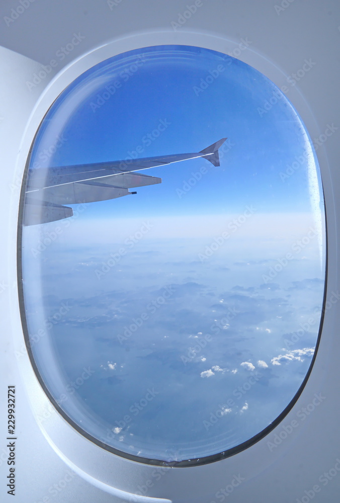View outside the plane window. View outside the plane window.