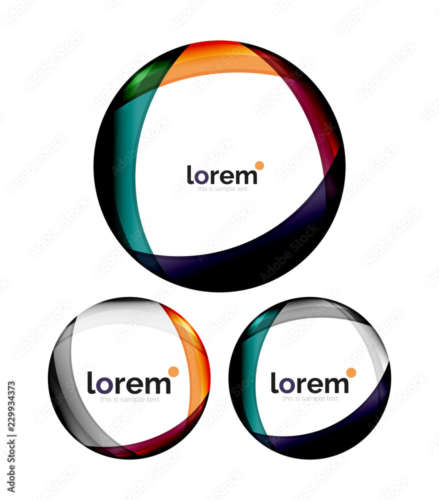 Set of geometric convergence vector icons Set of geometric convergence vector icons