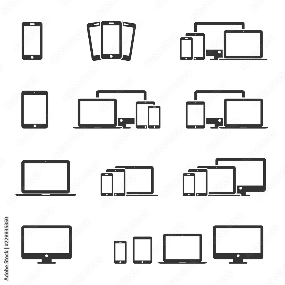 Vector image set of device icons.