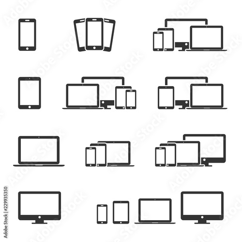 Vector image set of device icons. photo