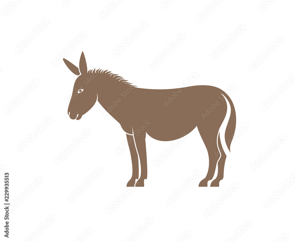 Fototapeta premium Donkey logo. Isolated donkey on white background