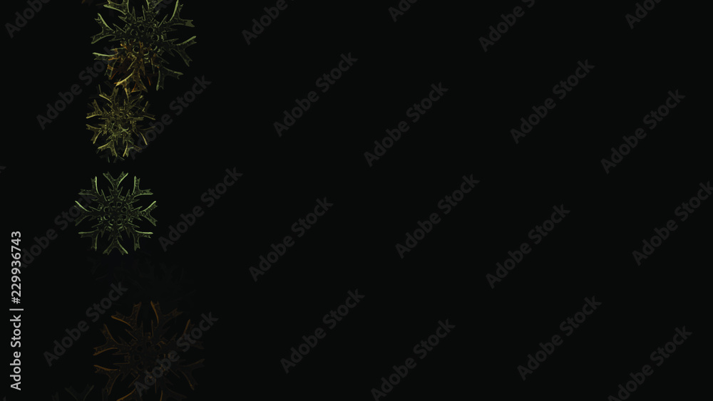 Fototapeta premium Abstract background with a variety of colorful snowflakes. Big and small.