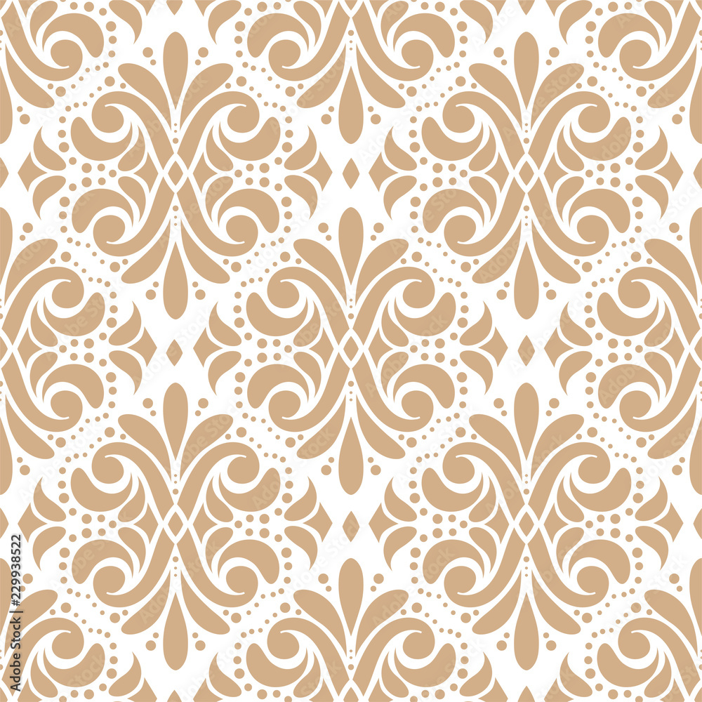 Golden vintage vector seamless pattern, wallpaper. Elegant classic texture.  Luxury ornament. Royal, Victorian, Baroque elements. Great for fabric and  textile, wallpaper, or any desired idea. Stock Vector | Adobe Stock