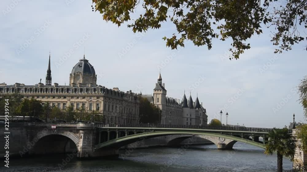 Cityscape of Paris: Seine river and the bridge Notre-Dame Cityscape of Paris: Seine river and the bridge Notre-Dame
