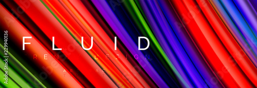 Mixing color waves on black, liquid flowing shapes