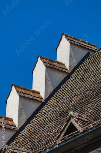 Rooftop of traditional house from Rapperswil, Switzerland