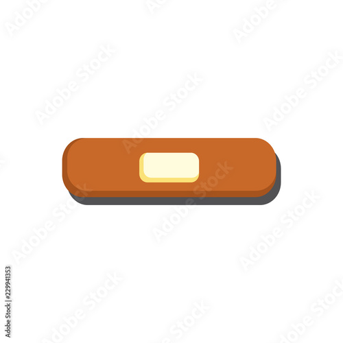 Bactericidal medical bandage isolated on white background - adhesive band plaster. Flat vector illustration of medicine equipment for first aid kit - elastic sticky patch.
