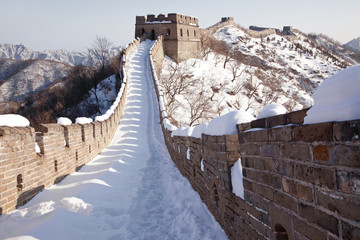 Leinwandbilder Chinesische Mauer Chinesische Mauer im verschneiten Winter  © Dmitry Kudryavtsev