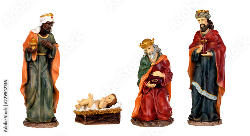 The three wise men and baby Jesus