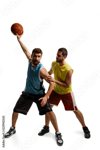 Two basketball players on white © yuriygolub
