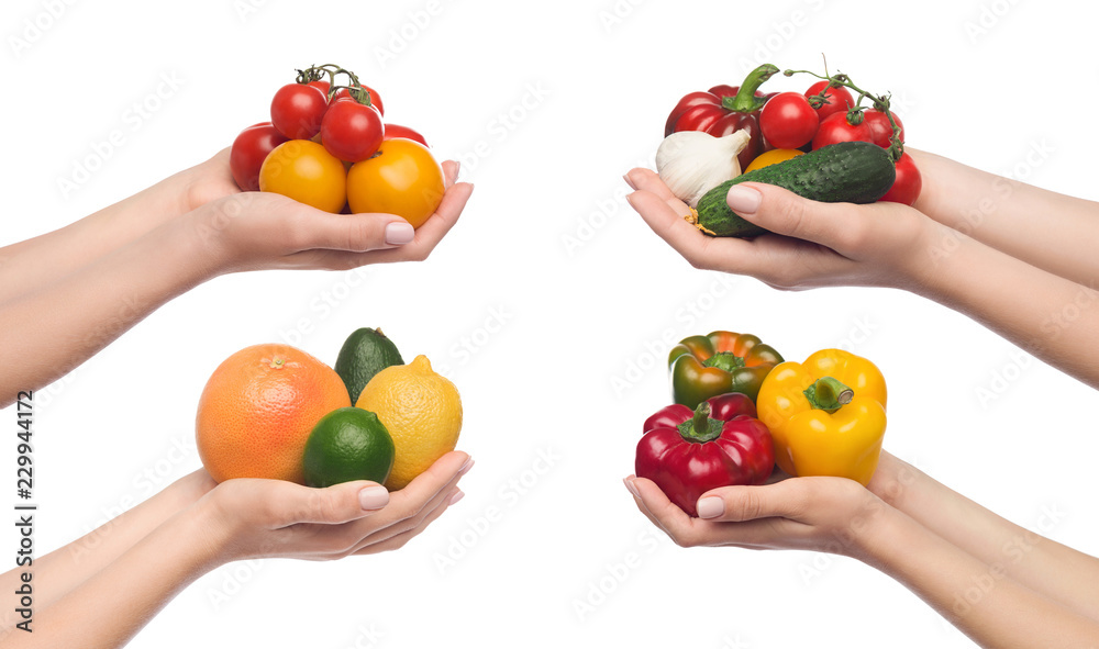 Set of vegetable assortment isolated on white background Set of vegetable assortment isolated on white background