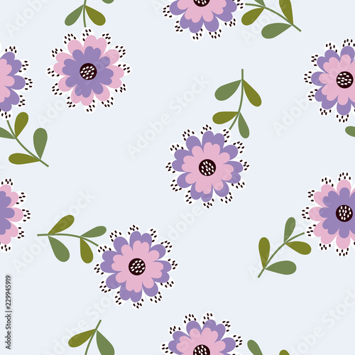 Simple cute pattern in small-scale flowers. High-coverage millefleurs. Calico style. Floral seamless background for textile or book covers, manufacturing, wallpapers, print, gift wrap and scrapbooking