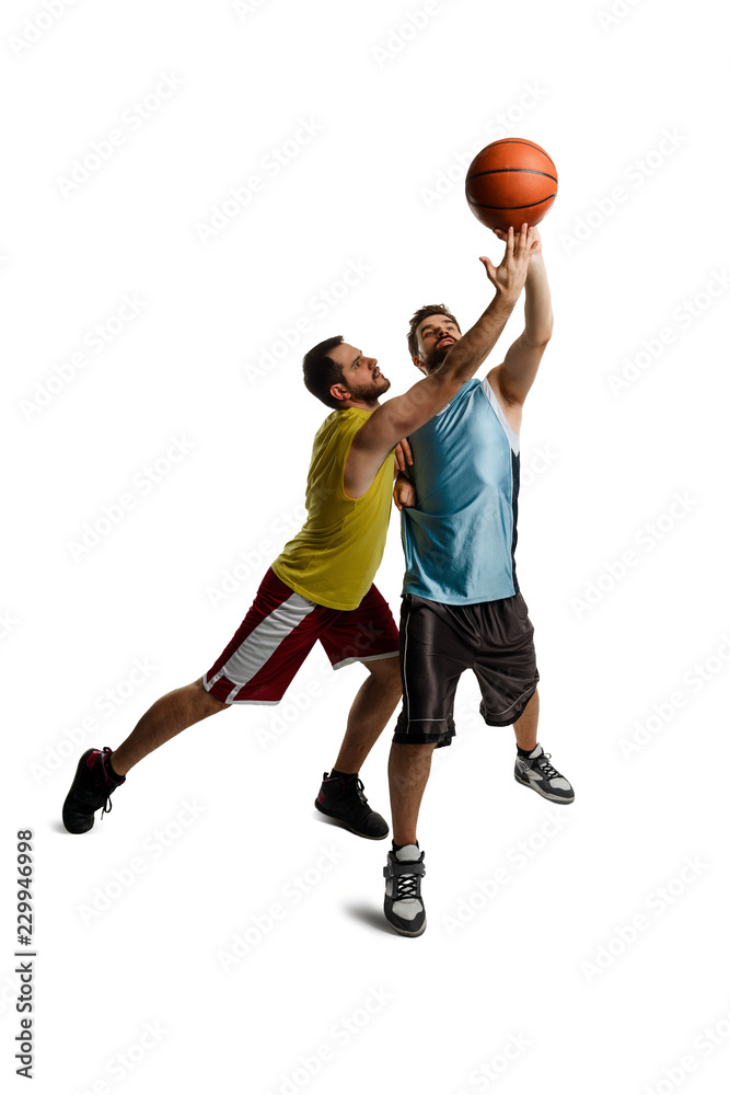 Vertical portrait of basketball players