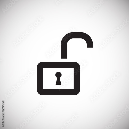 Lock unlocked on white background icon