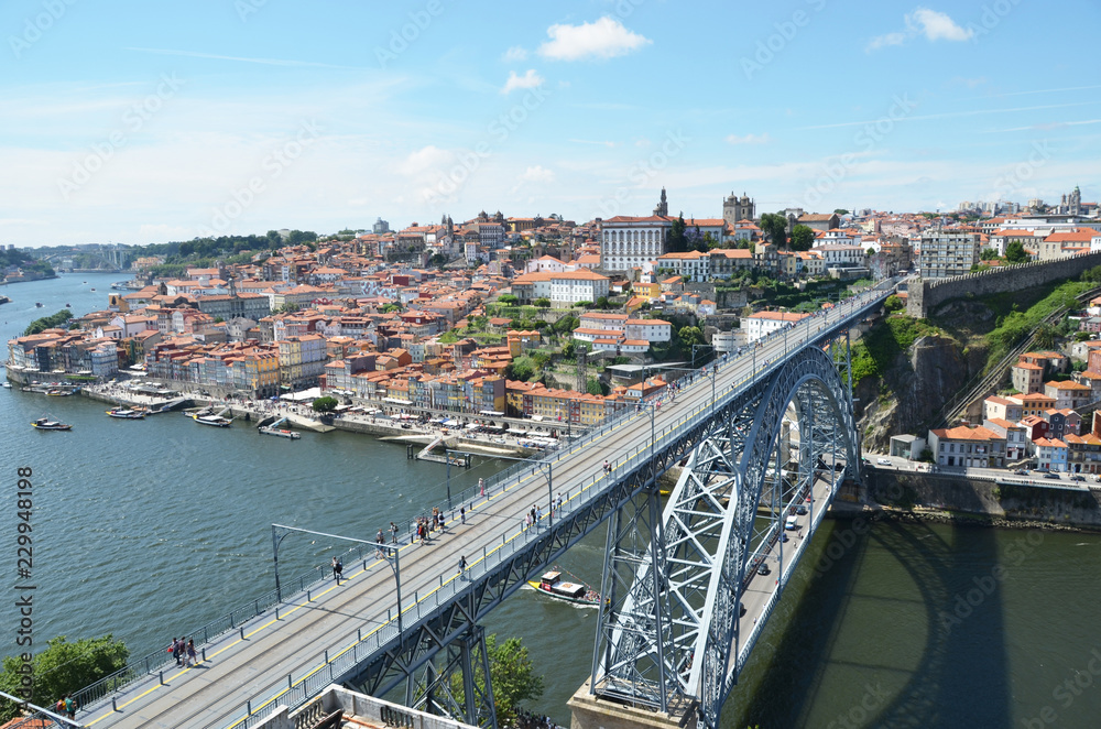 Porto downtown across Douro River. Portugal